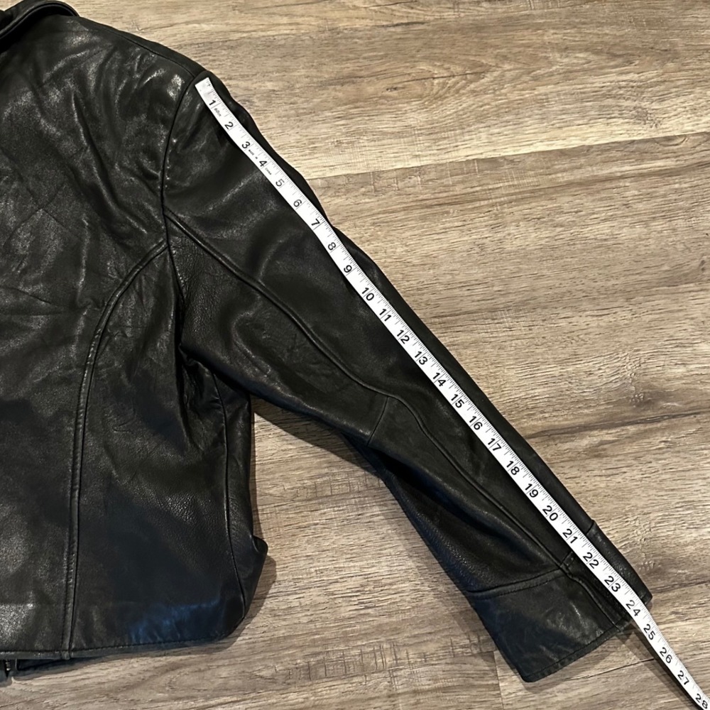 Vintage Valerie Stevens Petites 14P Leather Moto Jacket New Zealand Lambskin - Picture 9 of 9